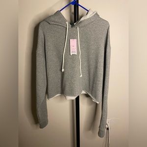 Grey cropped hoodie